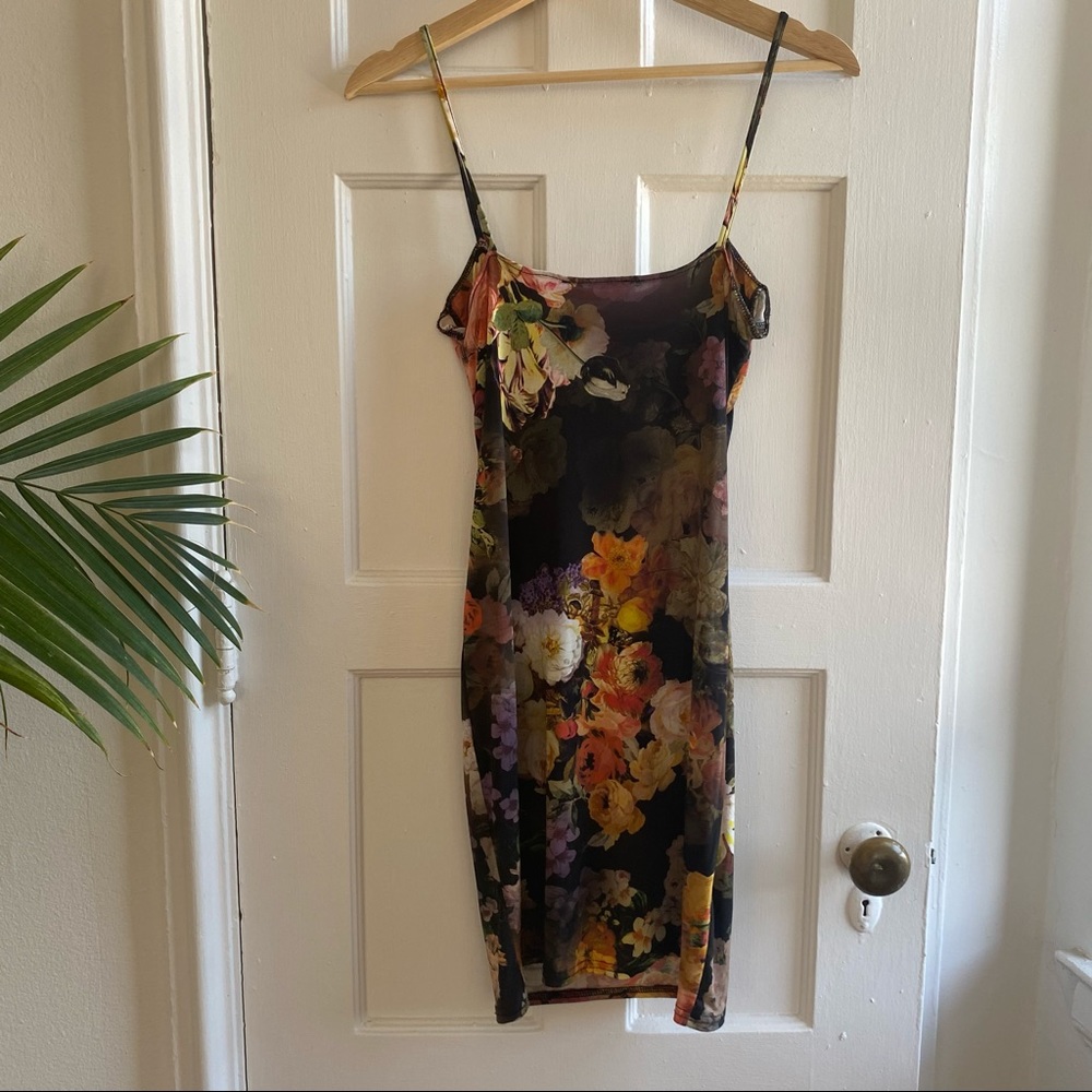 Nasty Gal floral print bodycon dress